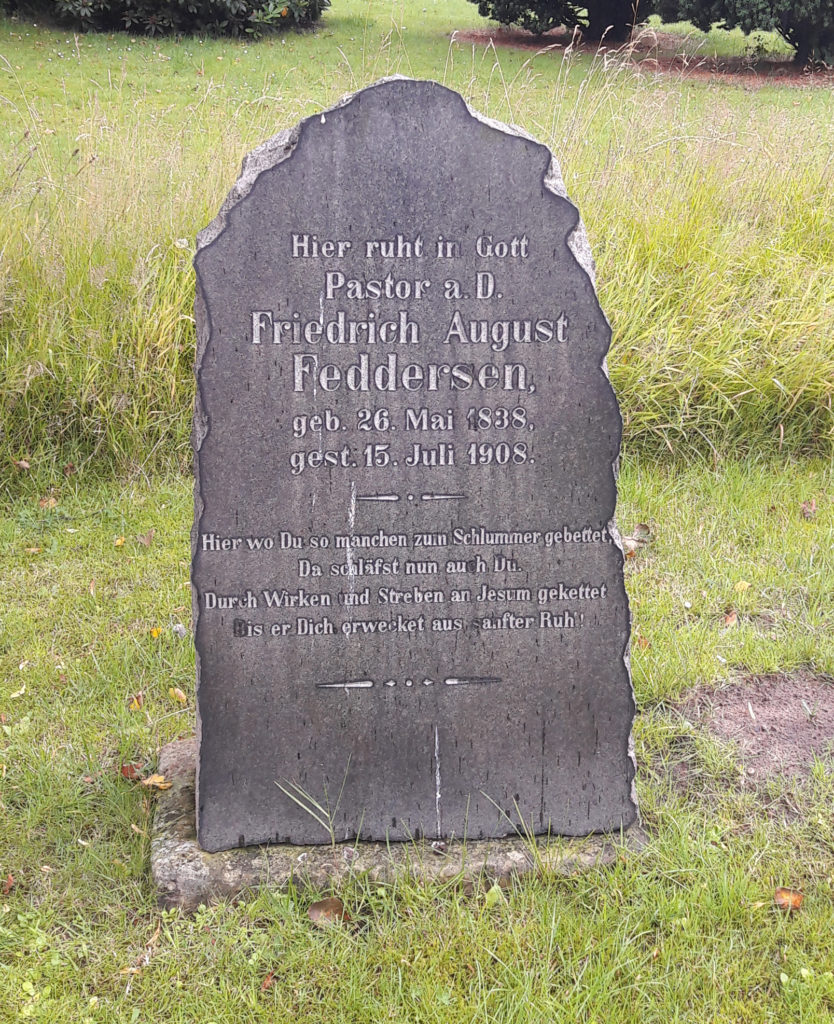 Grabstein von Pastor Feddersen.