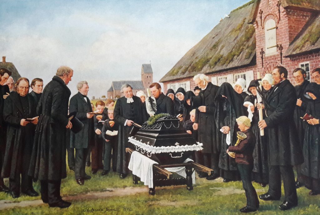 Gemälde einer Trauergemeinschaft von Carl Ludwig Jessen