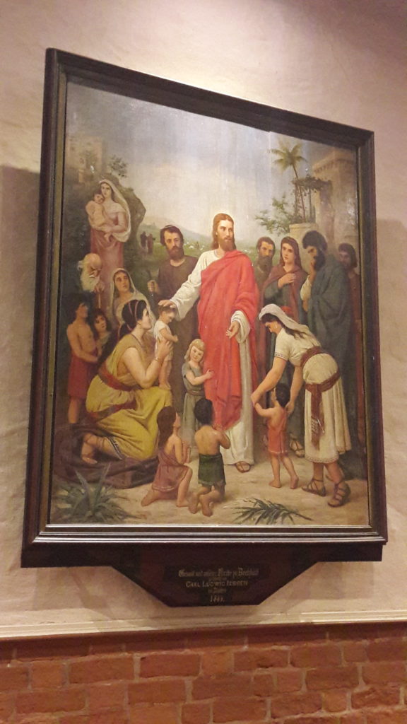 Gemälde von Jesus und Frauen sowie Kindern.